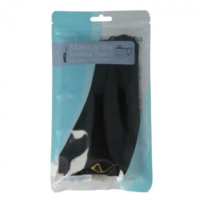 Mascarillas quirúrgicas negras polipropileno 3 capas. Caja 50 unidades