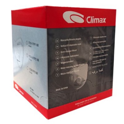 Mascarillas autofiltrantes partículas FFP2 sin válvula Climax 1720. Pack 500 unidades