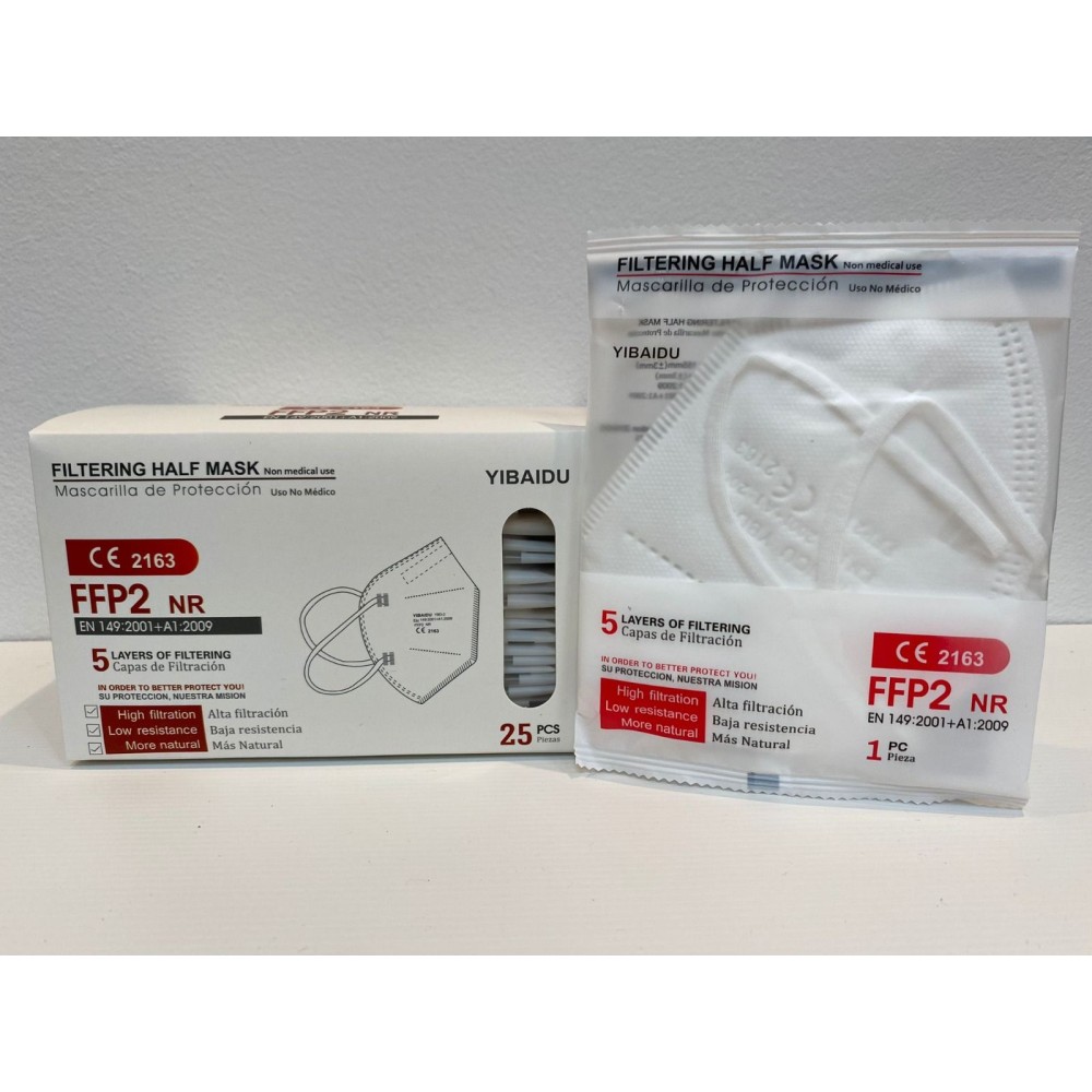 Mascaretes autofiltrants partícules FFP2 sense vàlvula. Capsa 25 unitats