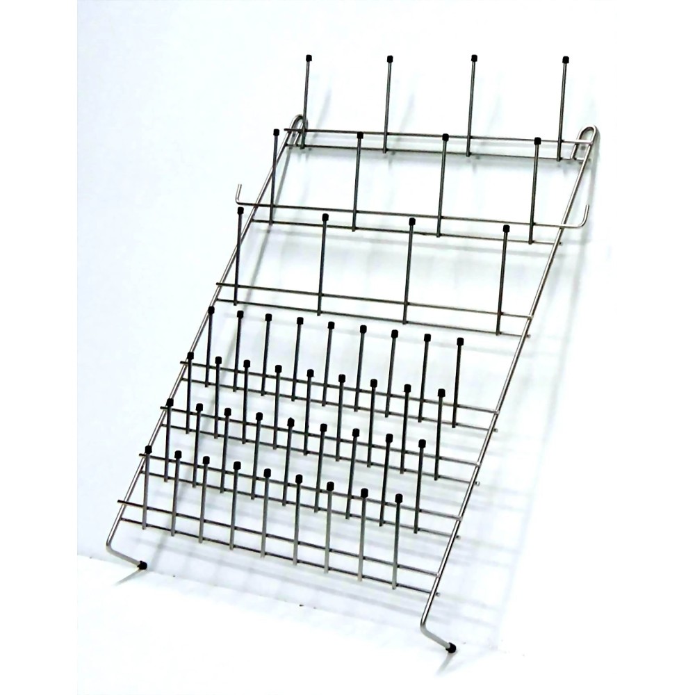 Escurridor colgante acero inoxidable 450x570 mm. Capacidad 48 terminales