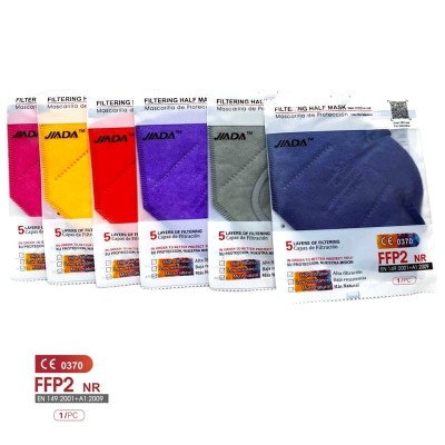 Mascarillas autofiltrantes FFP2 colores sin válvula. Pack 20 unidades