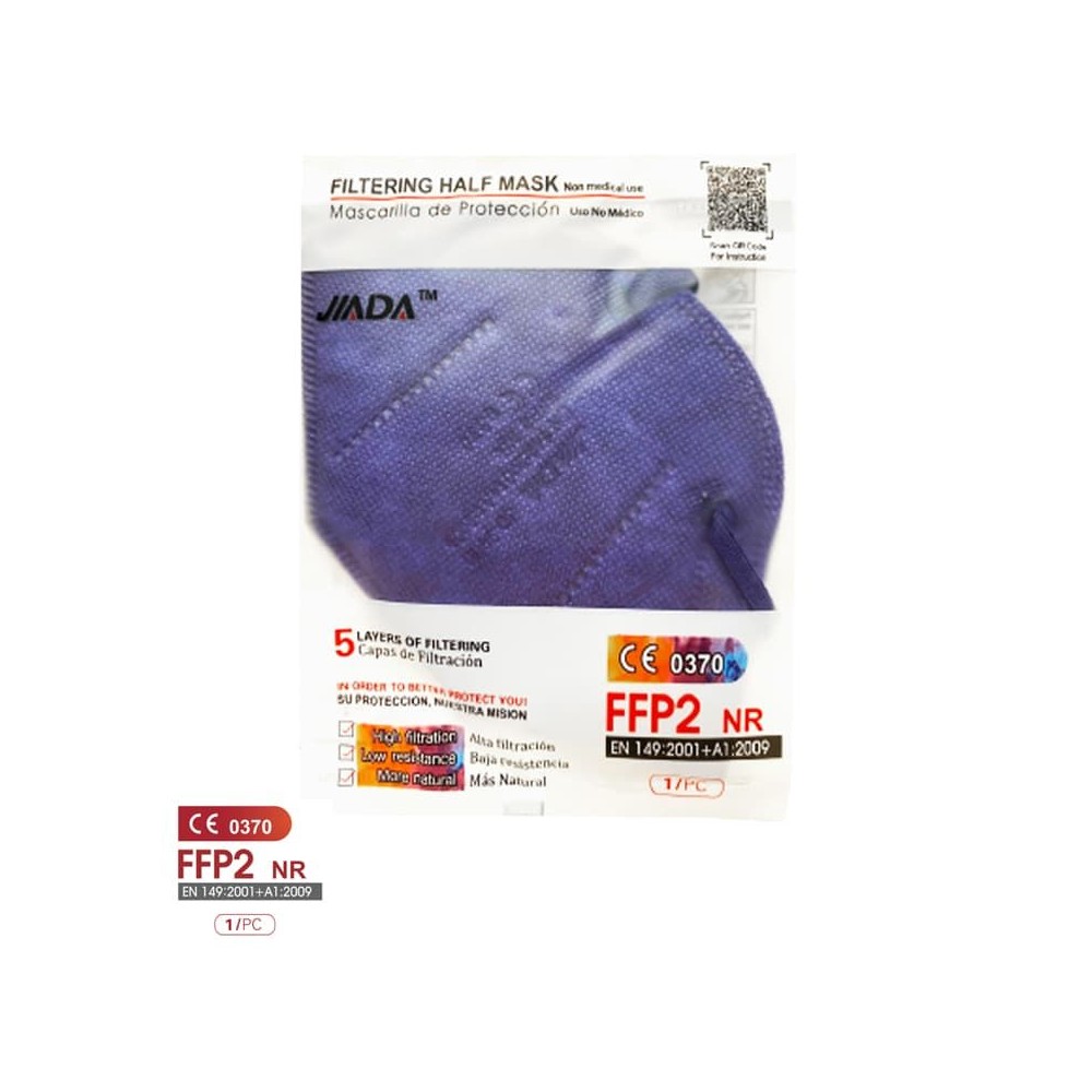 Mascarillas autofiltrantes FFP2 colores sin válvula. Pack 20 unidades
