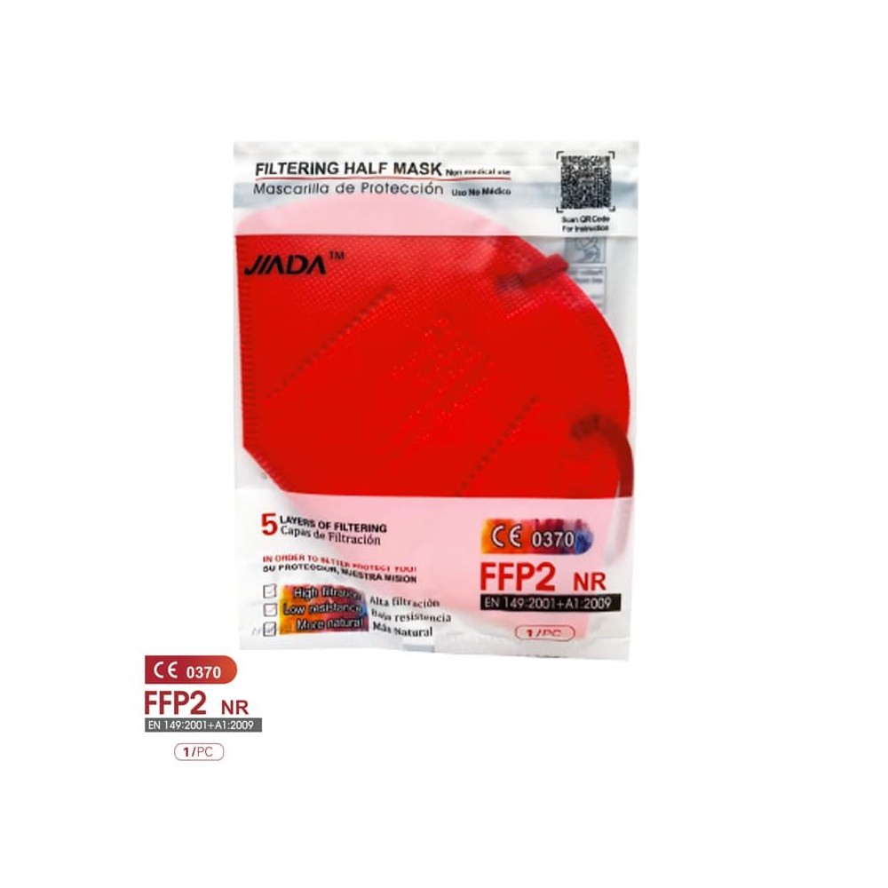 Mascarillas autofiltrantes FFP2 colores sin válvula. Pack 20 unidades