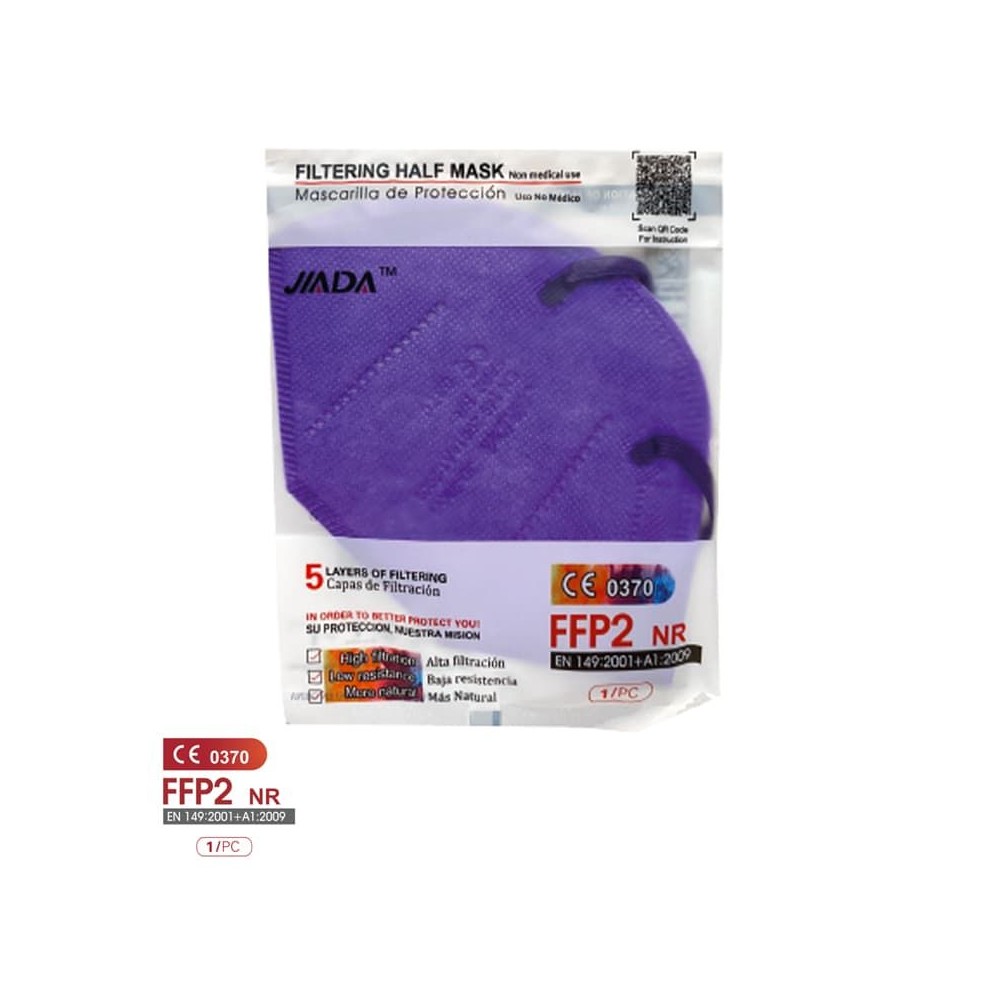 Mascarillas autofiltrantes FFP2 colores sin válvula. Pack 20 unidades