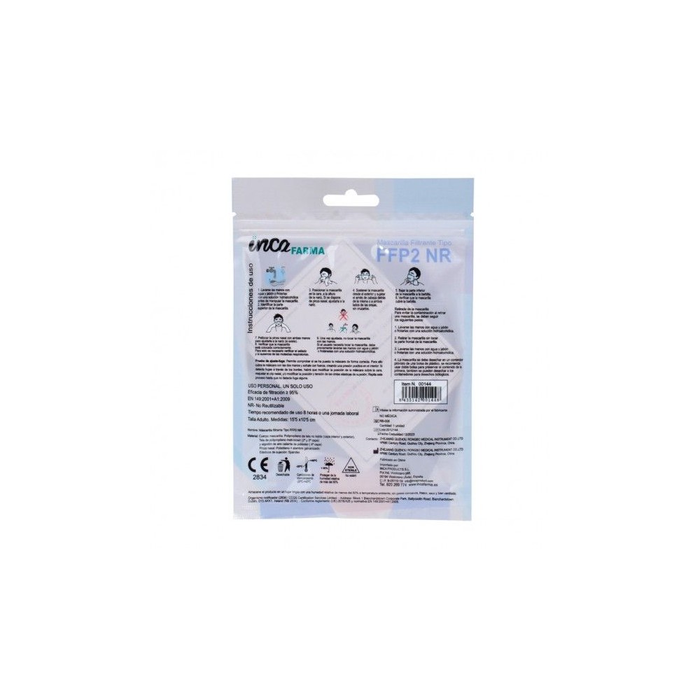 Mascaretes autofiltrants partícules FFP2 blaves sense vàlvula. Pack 20 unitats