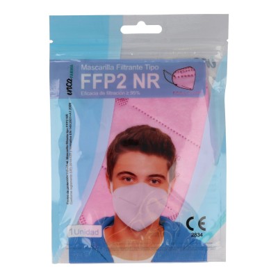 Mascaretes autofiltrants partícules FFP2 roses sense vàlvula. Pack 20 unitats