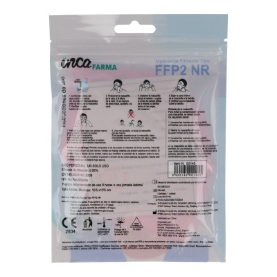Mascarillas autofiltrantes partículas FFP2 rosas sin válvula. Pack 20 unidades