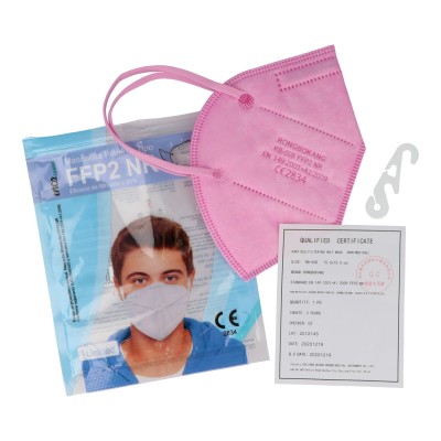 Mascarillas autofiltrantes partículas FFP2 rosas sin válvula. Pack 20 unidades