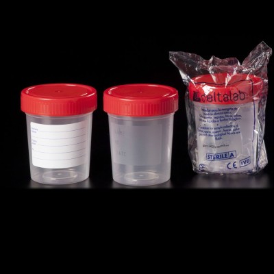 Pots plàstic PP tap rosca estèrils-A 60 ml D-409526. Capsa 750 unitats