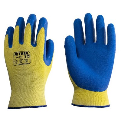 Guantes seguridad nylon-nitrilo protección mecánica y térmica 100ºC. Par