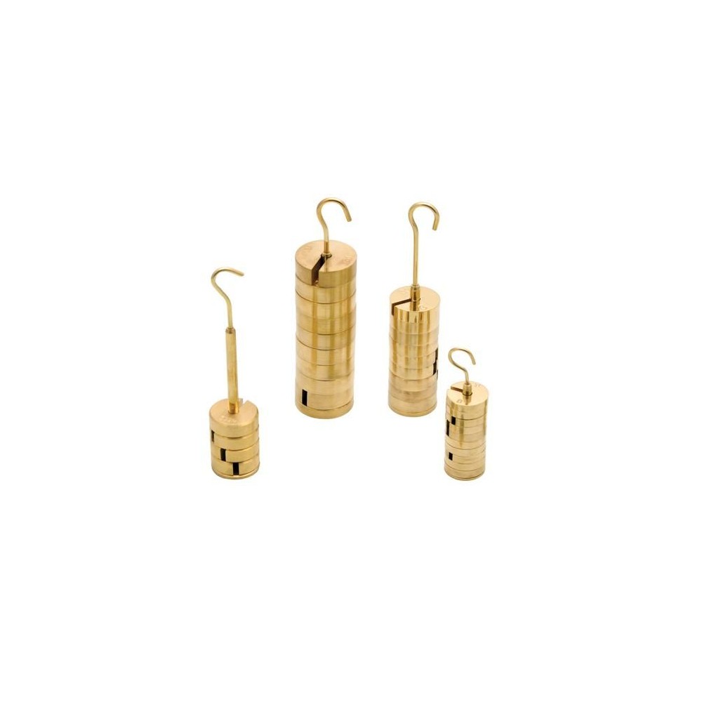 Pesas ranuradas con portapesas V-11268. Juego 2x5g-1x10g-9x20g-1x50g