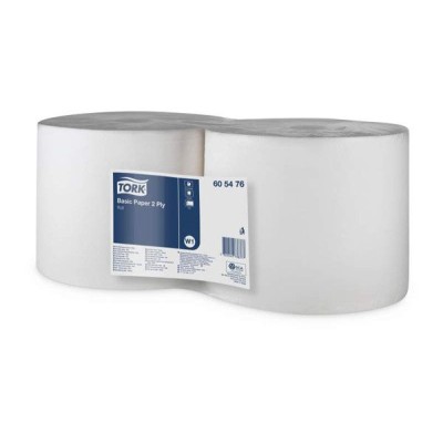 Bobinas papel  limpiar celulosa pura 2 capas. Paquete 2x600 metros