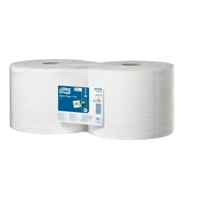 Bobinas papel  limpiar celulosa pura 2 capas. Paquete 2x600 metros