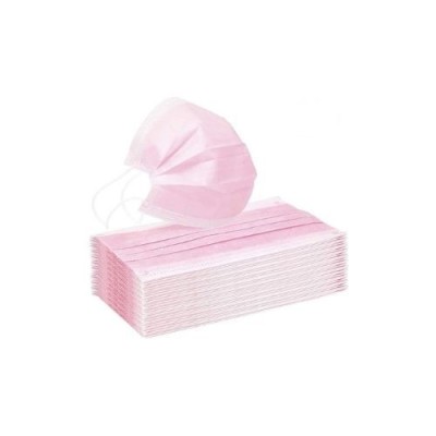 Mascaretes un sol ús roses polipropilè 3 capes. Capsa 50 unitats