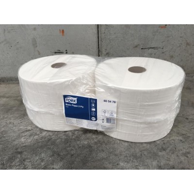 Bobinas papel  limpiar celulosa pura 2 capas Tork. Paquete 2x600 metros