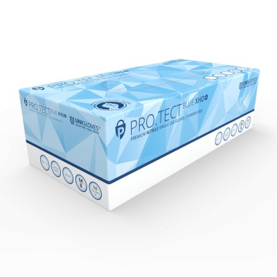 Guantes examen nitrilo alto riesgo talla L (8-9) GNAR3. Caja 100 unidades