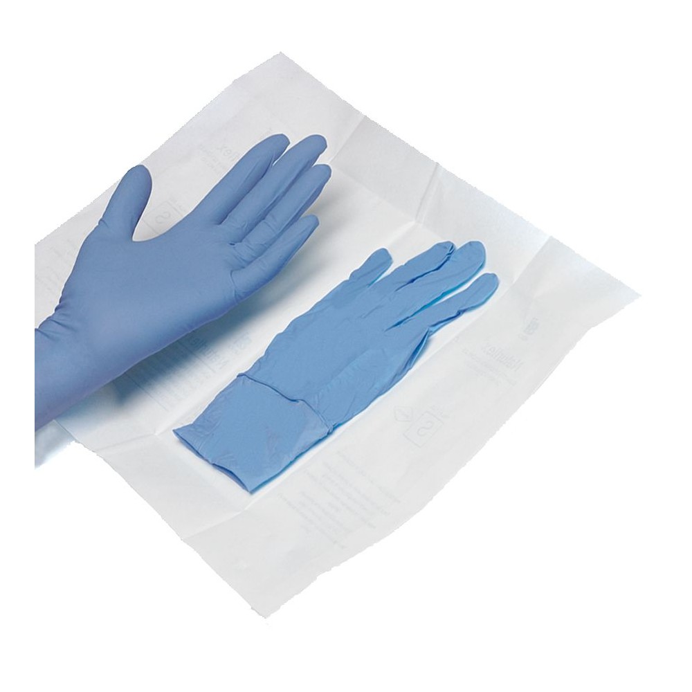 Guantes examen nitrilo estériles extralargos Dermagrip D-140X-43. Caja 100 unidades