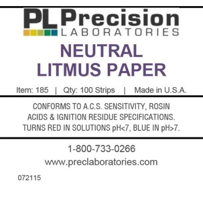 Tires indicadores paper tornassol neutre P-185. Tub 100 unitats