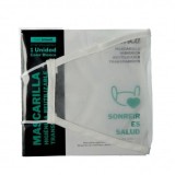 Mascaretes transparents plàstic PS. Paquet 10 unitats