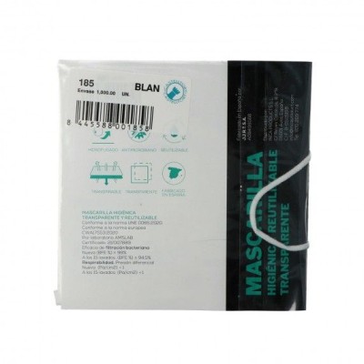 Mascaretes transparents plàstic PS. Paquet 10 unitats