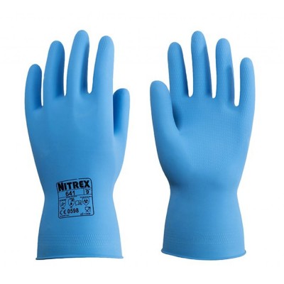Guantes seguridad látex reutilizables talla S. Bolsa 12 pares