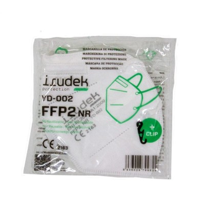 Mascarillas autofiltrantes FFP2  blancas Irudek YD-002. Caja 50 unidades