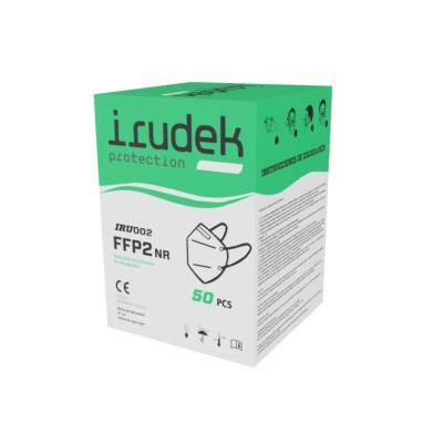 Mascarillas autofiltrantes FFP2  blancas Irudek YD-002. Caja 50 unidades