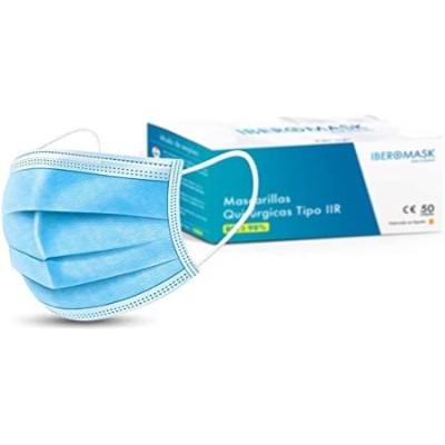 Mascarillas quirúrgicas tipo IIR color azul. Caja 40x50 unidades