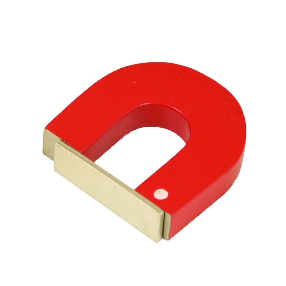 Imán alnico herradura rojo PH-0795E. Medidas 50x38x9 mm