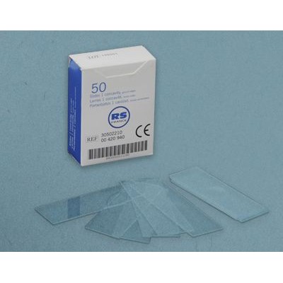 Portaobjectes polits amb una cavitat 26x76 mm. Capsa 50 peces