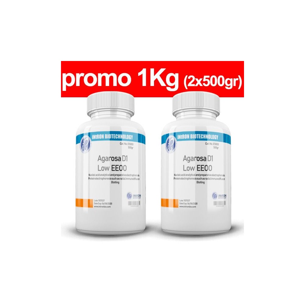 Agarosa D1 LE baja EEOO E-5000. Frasco 2x500g