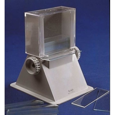 Dispensador de portaobjetos. Capacidad 50