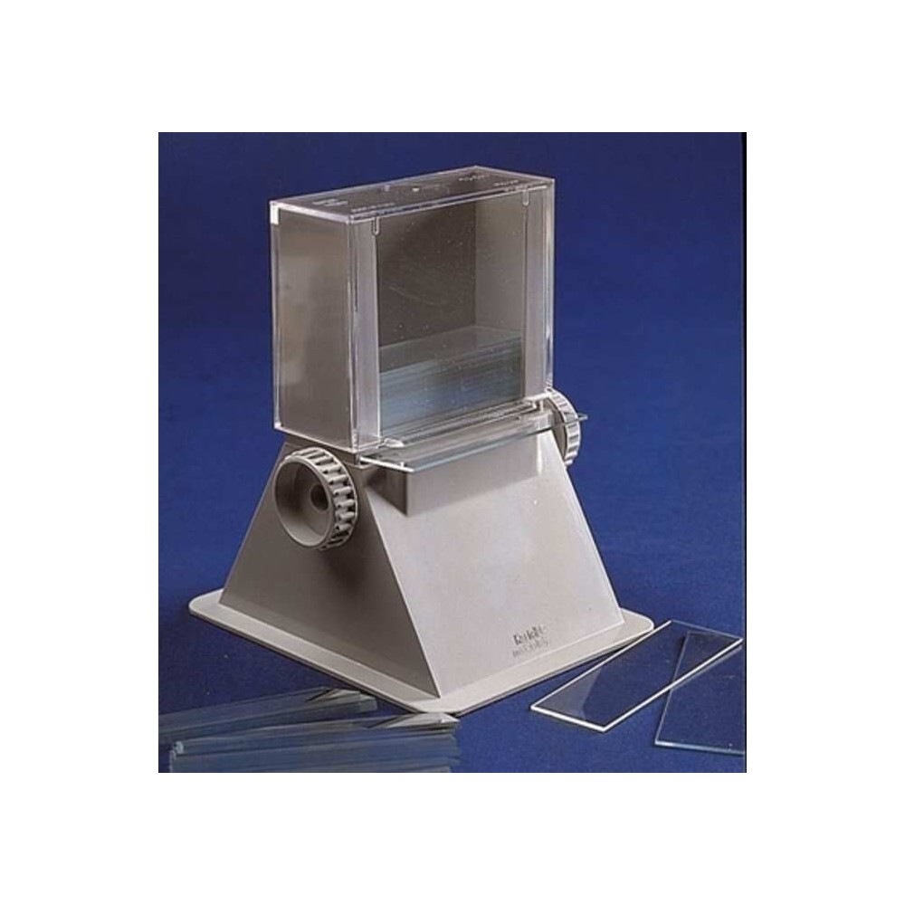 Dispensador de portaobjetos. Capacidad 50