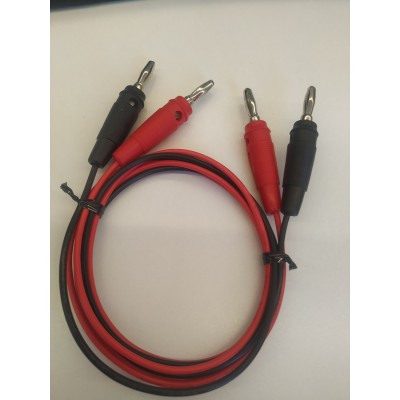 Cables conexión eléctrica 1000 mm banana-banana. Juego rojo-negro