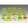 Cossos geomètrics plàstic transparent 75x75 mm. Capsa 10 peces