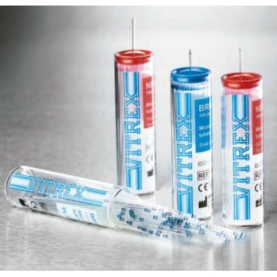 Tubs capil·lars hematòcrit sense heparina 70 mm. Capsa 1000 unitats