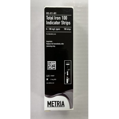 Tiras reactivas hierro 0-2-5-10-25-50-100 ppm IRIS-011. Tubo 100 unidades