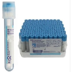 Tubo BD VacutainerΤΜ Plástico con Citrato y tapón de Seguridad BD HemogardTM