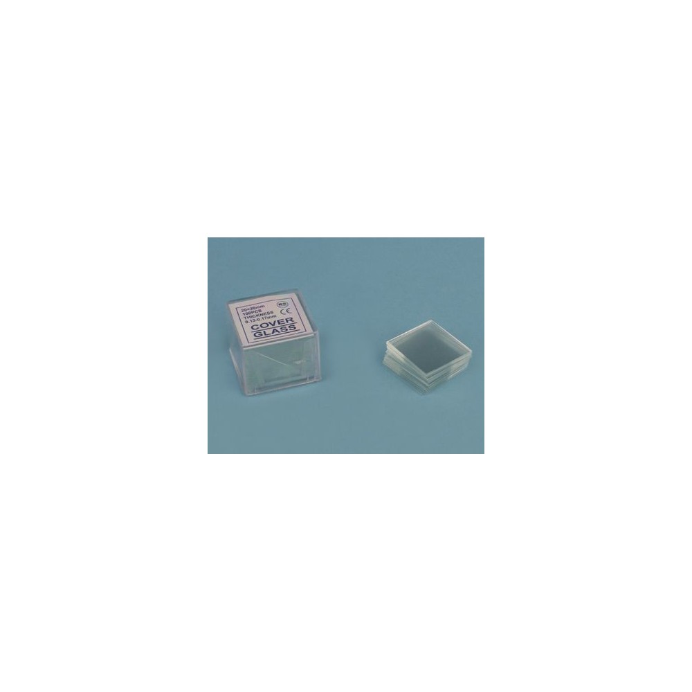 Square coverslips 24x24 mm. Caps 100 pieces