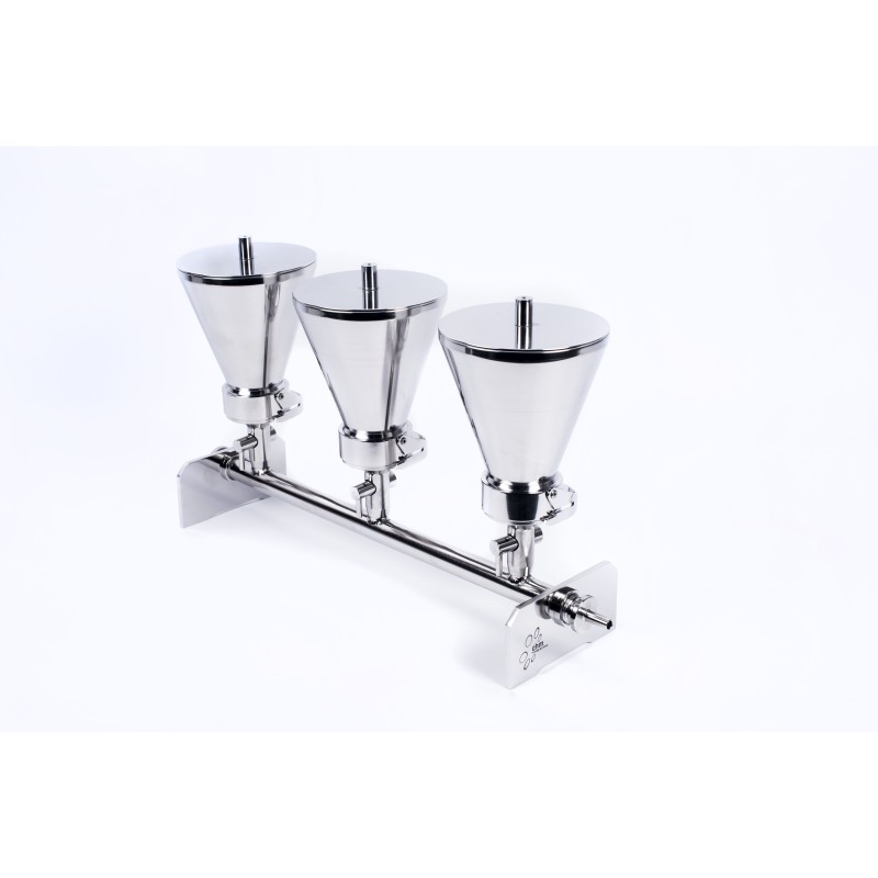 Rampa filtración acero inoxidable FR3X100MC. Capacidad 3x100 ml