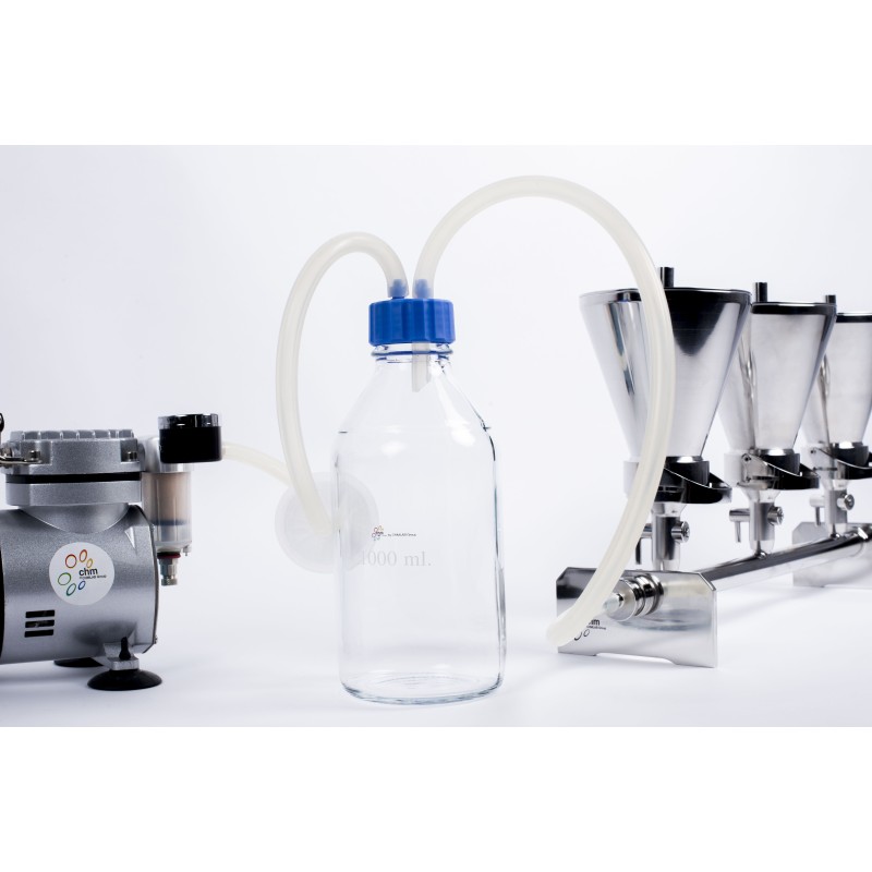 Frasco vidrio para vacío tapón rosca 2 orificios FR2005. Capacidad 5000 ml