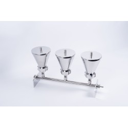 Rampa filtración acero inoxidable FR3X500MC. Capacidad 3x500 ml