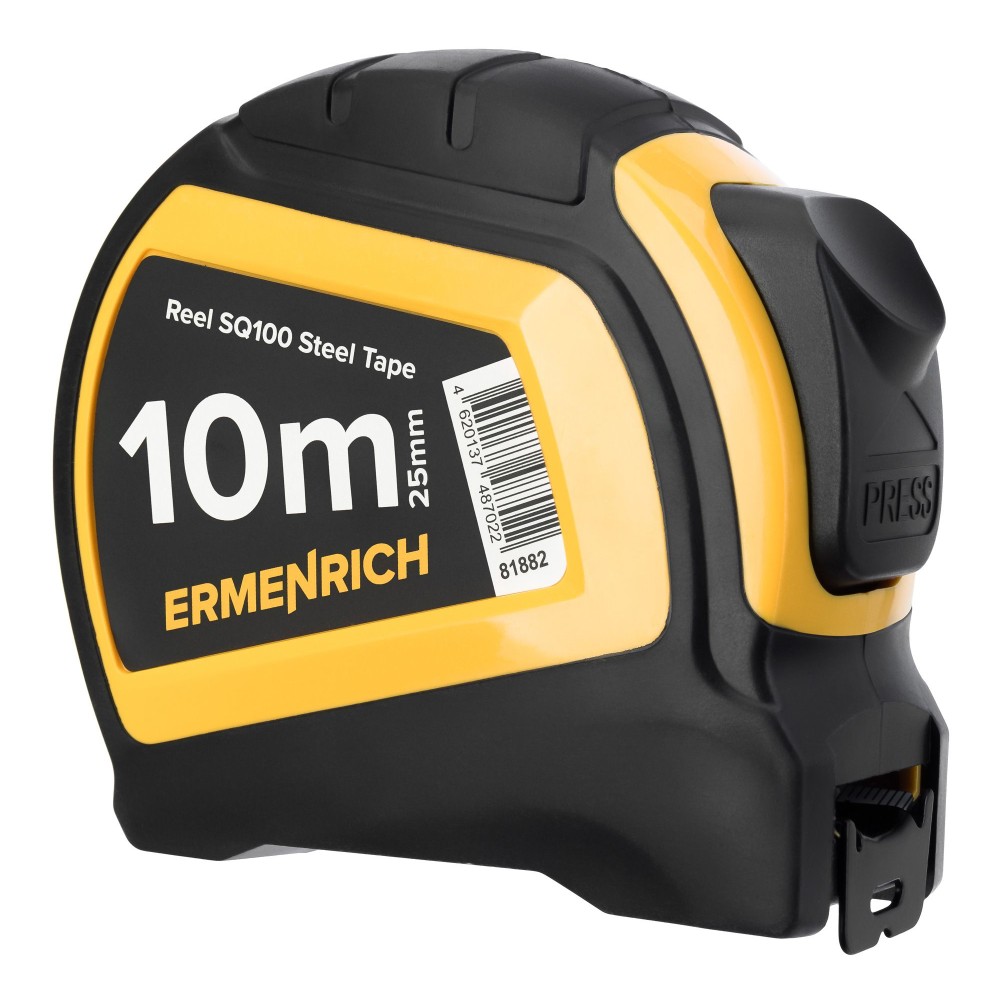 Flexòmetre cinta acer 25 mm amb fre SQ-100. Longitud 10 metres