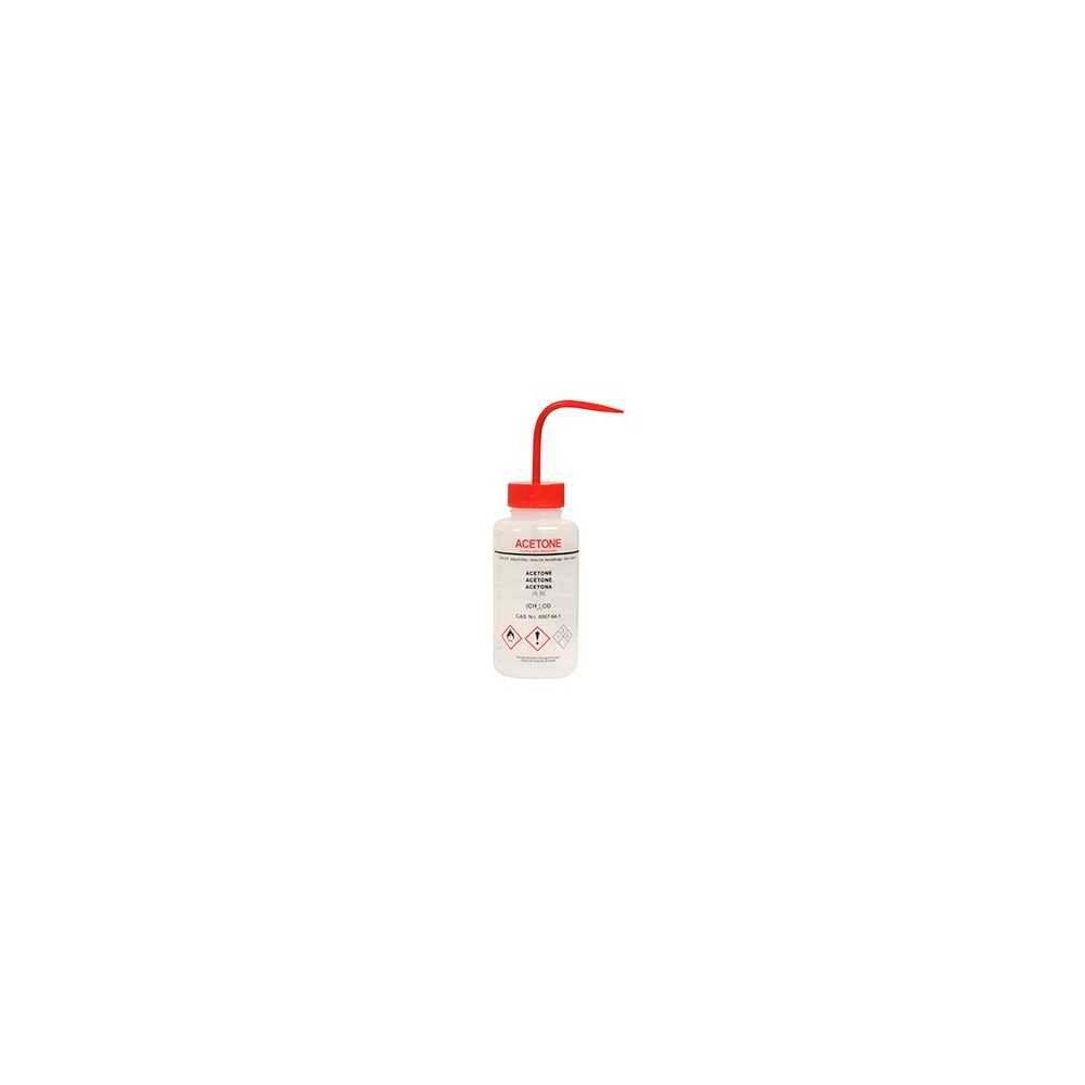 Frasco lavador plástico PELD impreso CKB-014. Acetona 500 ml