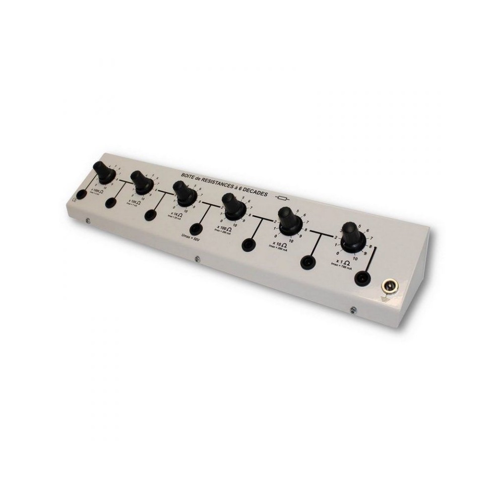 Dècada 6 resistències DE-102002. Caixa x1ohm...x100Kohm