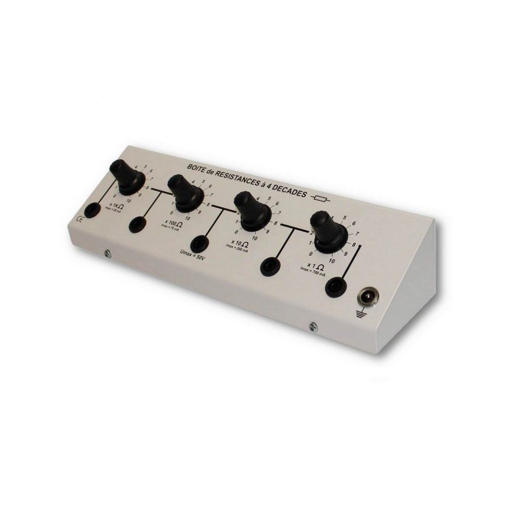 Dècada 4 resistències DE-102004. Caixa x1ohm...x1Kohm