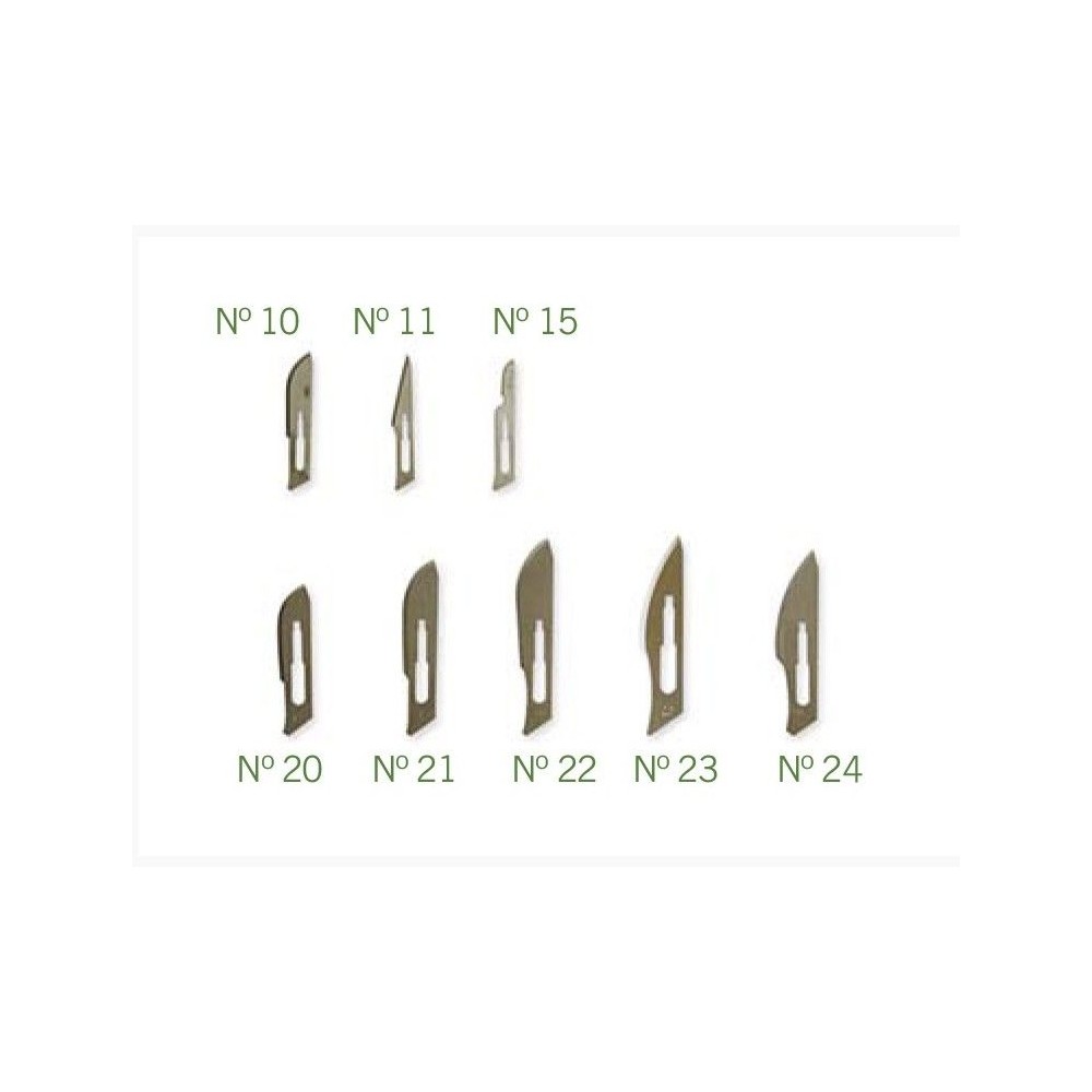 bisturís estèrils d'un sol ús amb fulla forma 22. Capsa 10 unitat