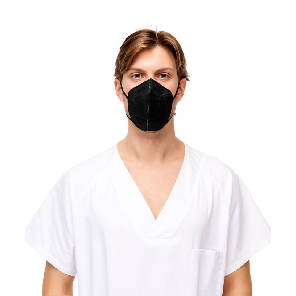 Black FFP2 particle self-filtering masks without valve. Pack 1000 units