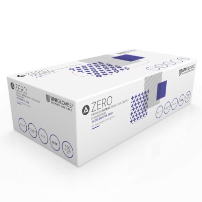 Guantes examen nitrilo Zero. Caja 10x100 unidades