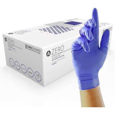 Guantes examen nitrilo antialérgico Zero. Caja 10x100 unidades